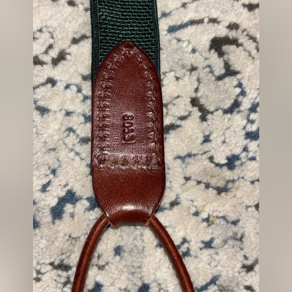 Vtg Polo Ralph Lauren Braided Leather Grain Adjustable Suspenders Brass Buckles​ - Picture 13 of 14